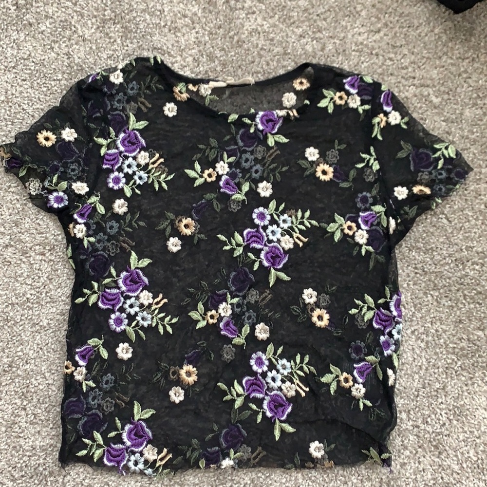 Urban outfitters sheer floral top
